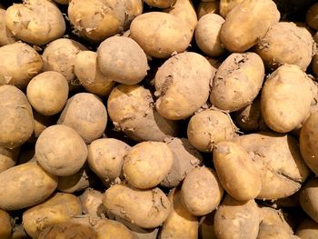 Full frame shot of potatoes for sale at market stall