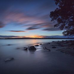 Scenic view of sea during sunset