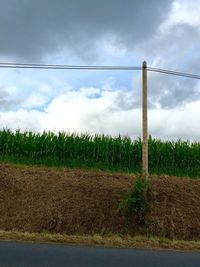 Scenic view of landscape against cloudy sky