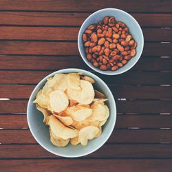 Close up of food on wooden table