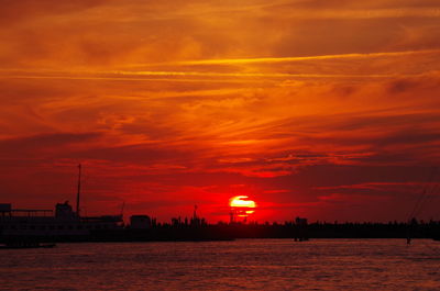 Scenic view of sea during sunset