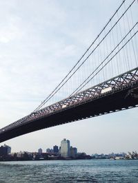 Suspension bridge over river