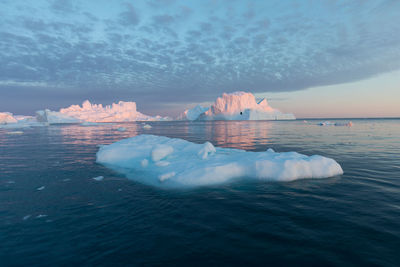 Scenic view of frozen sea against sky