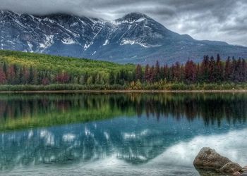 Scenic view of snowcapped mountains