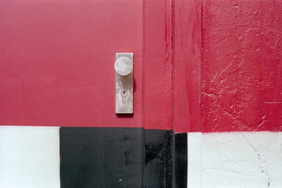 Close-up of red door