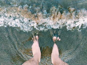 Low section of man on beach