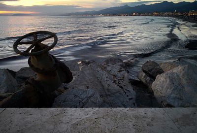 Scenic view of sea during sunset