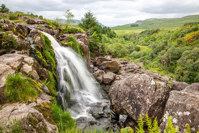 Scenic view of waterfall