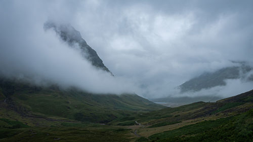 Scenic view of mountains against sky