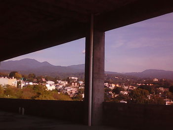 Scenic view of mountains against clear sky