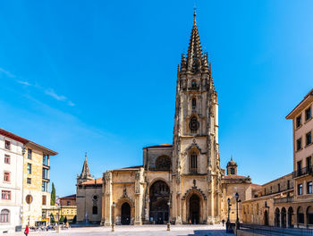 Low angle view of historic church against clear sky