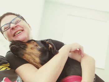 Young woman with dog