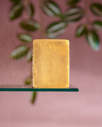 Close-up of wooden box on table