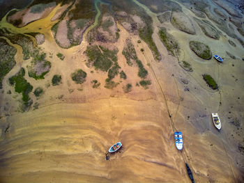 High angle view of cars on land