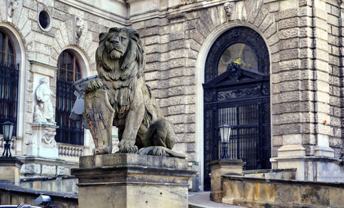 Low angle view of statue of historic building