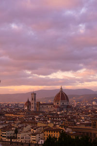 Cityscape against sky during sunset