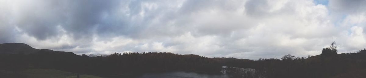 Cloudy sky over mountains