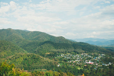 Scenic view of mountains against sky
