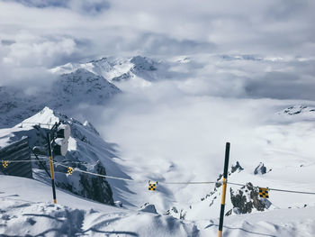 Snow covered mountain against sky