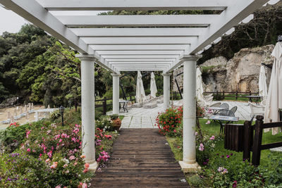 View of wooden bridge