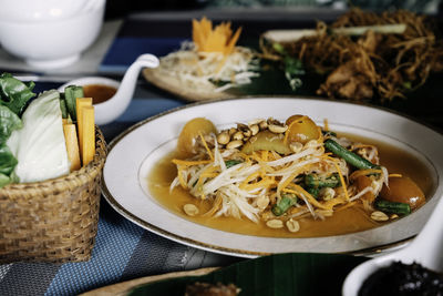 Close-up of food on table
