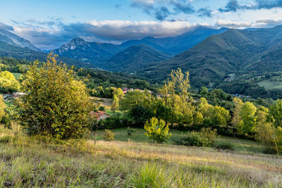 Scenic view of mountains against sky