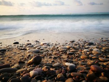 Surface level of pebble beach