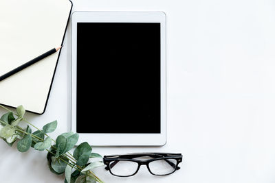 Close-up of eyeglasses on table