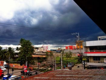 Cloudy sky over road