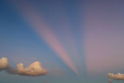 Low angle view of sky at sunset