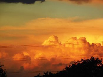 Scenic view of dramatic sky during sunset