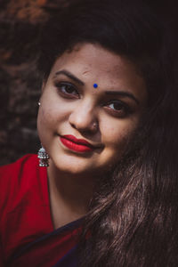 Close-up portrait of a beautiful young woman