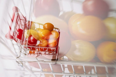 Close-up of fruits on table at store