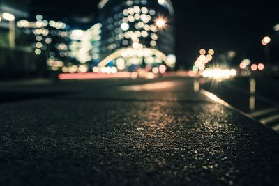 Defocused image of illuminated street