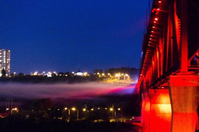 Illuminated cityscape at night