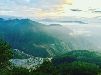 Scenic view of mountains against sky