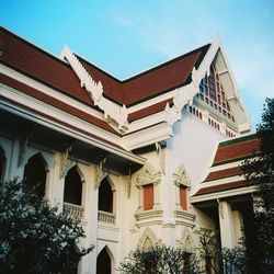 Low angle view of old building against sky