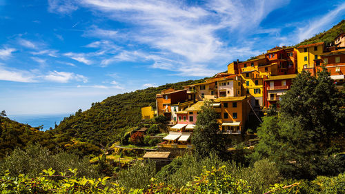 High angle view of townscape against sky