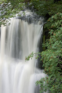 Detail of sgwd isaf clun-gwyn waterfall in the brecon beacons