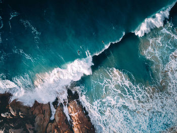 Panoramic view of sea waves