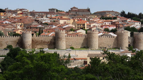 View of old town against buildings