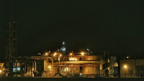 Industrial buildings at night