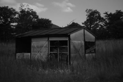 Old house on field