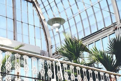 Low angle view of skylight in building