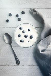 High angle view of spoon on table