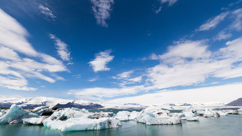  frozen lake against sky