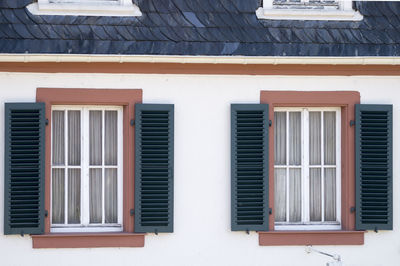 Low angle view of window on building