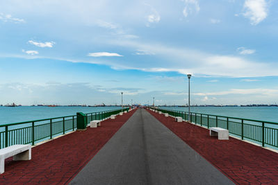 View of sea against cloudy sky
