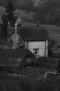 View of old building in field