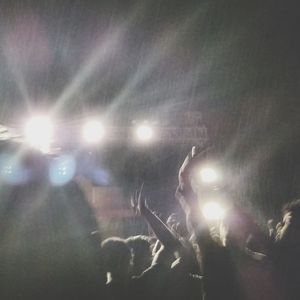 People enjoying concert at night